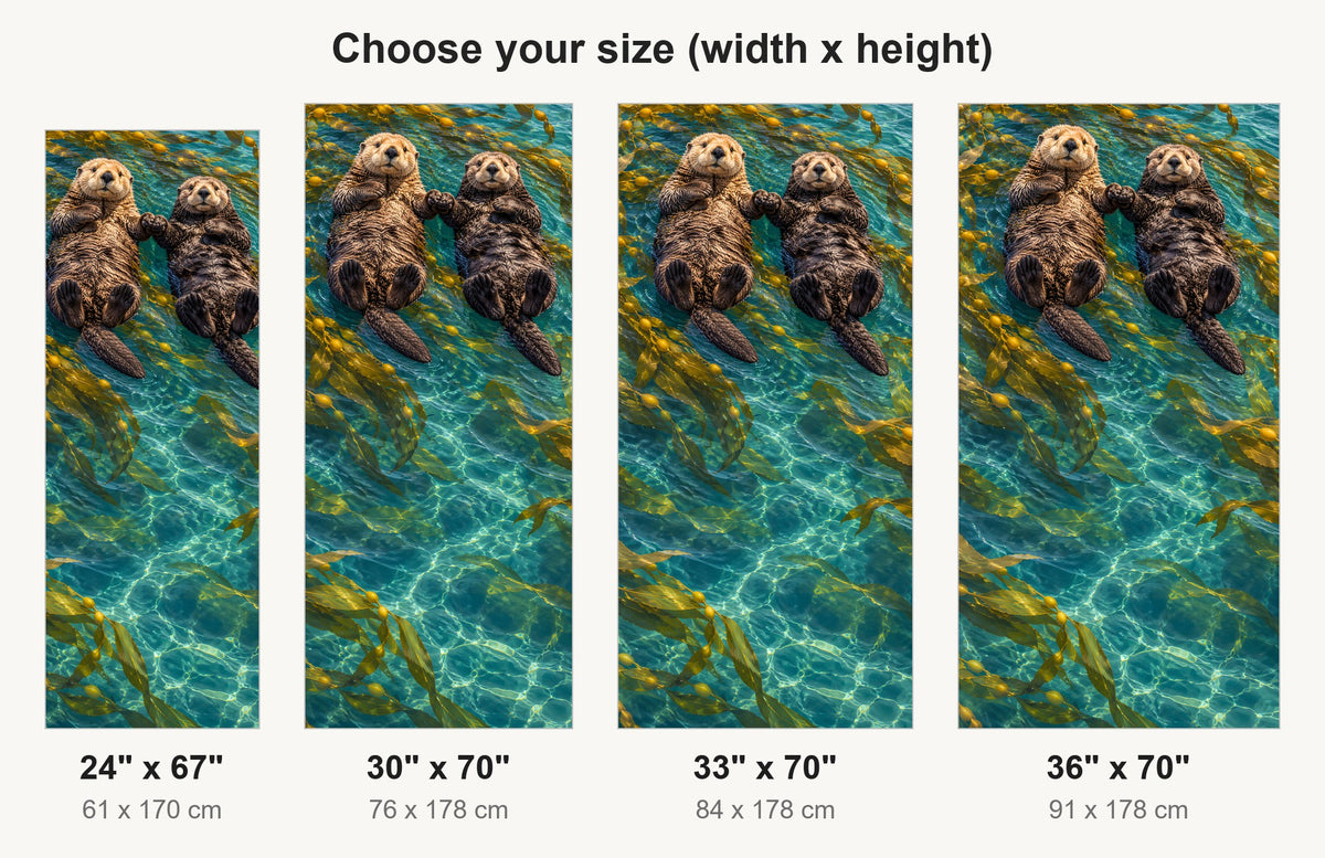 Sea Otters fridge wrap available sizes 24, 30, 33 and 36 inch