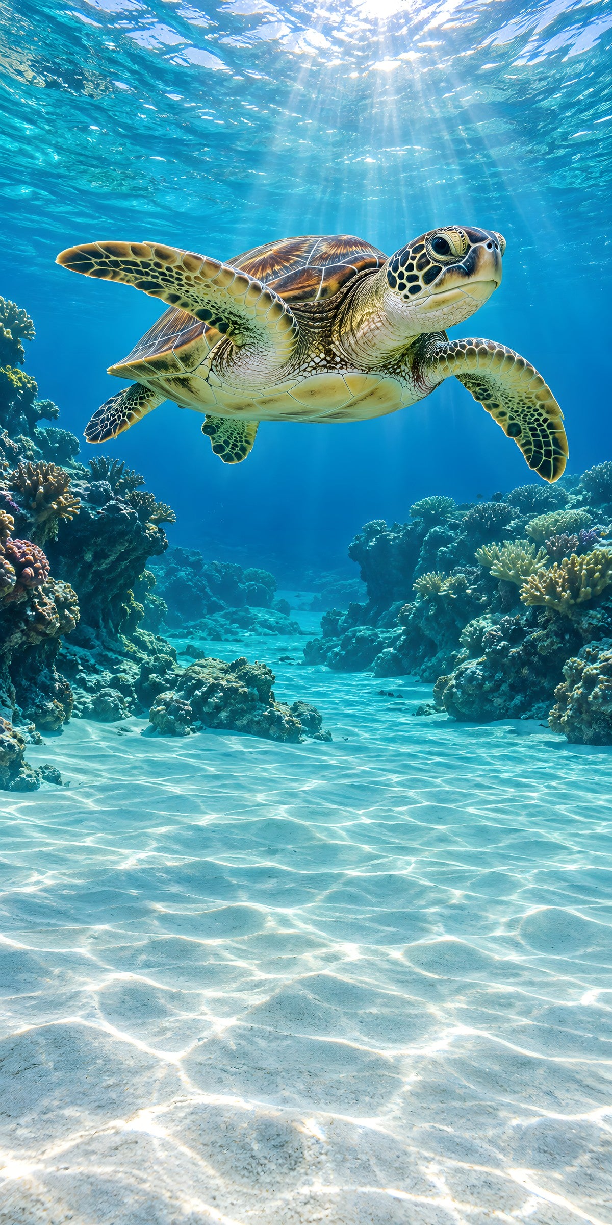 Sea Turtle fridge wrap full design