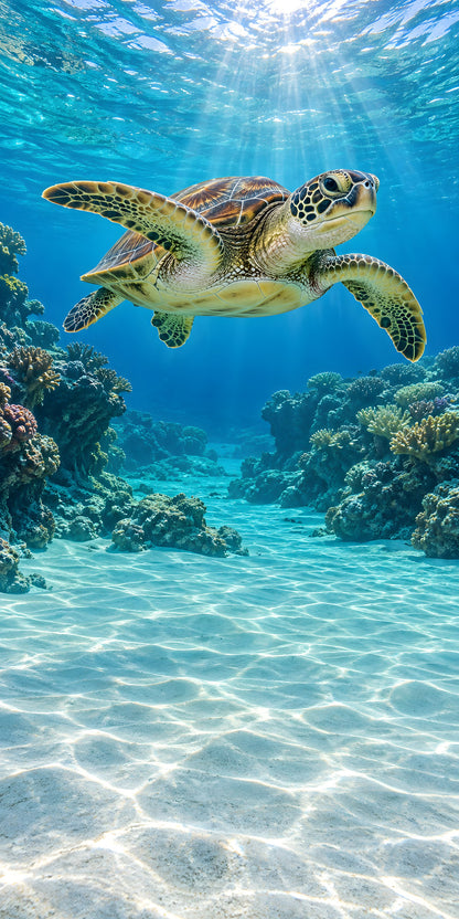 Sea Turtle fridge wrap full design