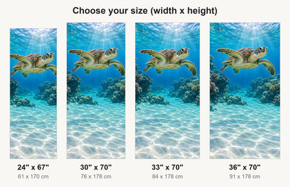 Sea Turtle fridge wrap available sizes 24, 30, 33 and 36 inch