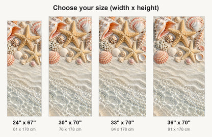Seashells & Starfish fridge wrap available sizes 24, 30, 33 and 36 inch