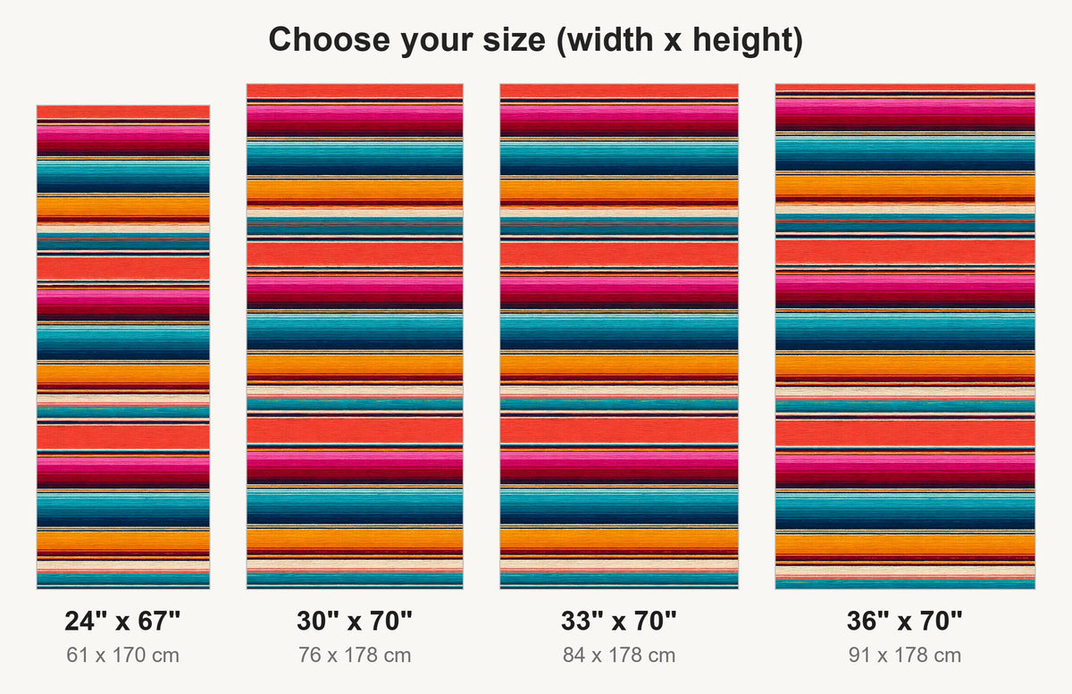 Serape Stripes fridge wrap available sizes 24, 30, 33 and 36 inch