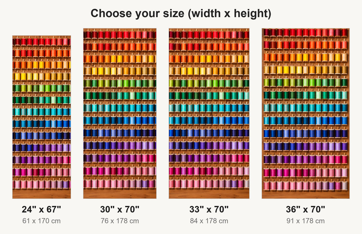 Sewing Thread Spool Wall fridge wrap available sizes 24, 30, 33 and 36 inch