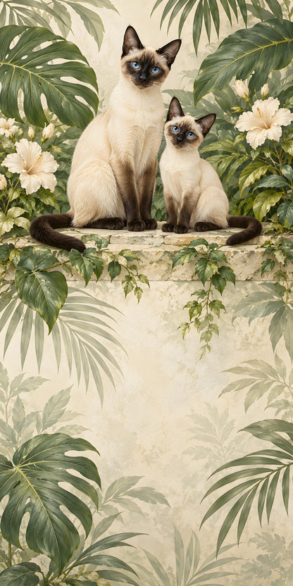 Siamese Cats fridge wrap full design