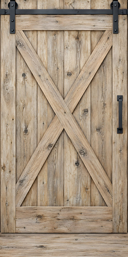 Sliding Barn Door fridge wrap full design