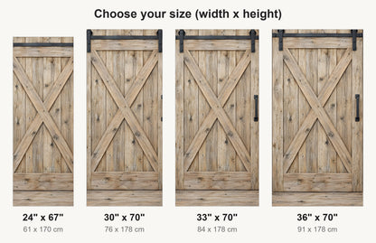 Sliding Barn Door fridge wrap available sizes 24, 30, 33 and 36 inch
