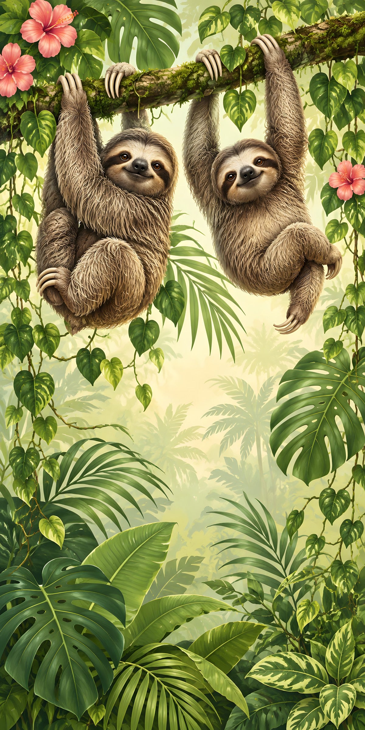 Sloths fridge wrap full design
