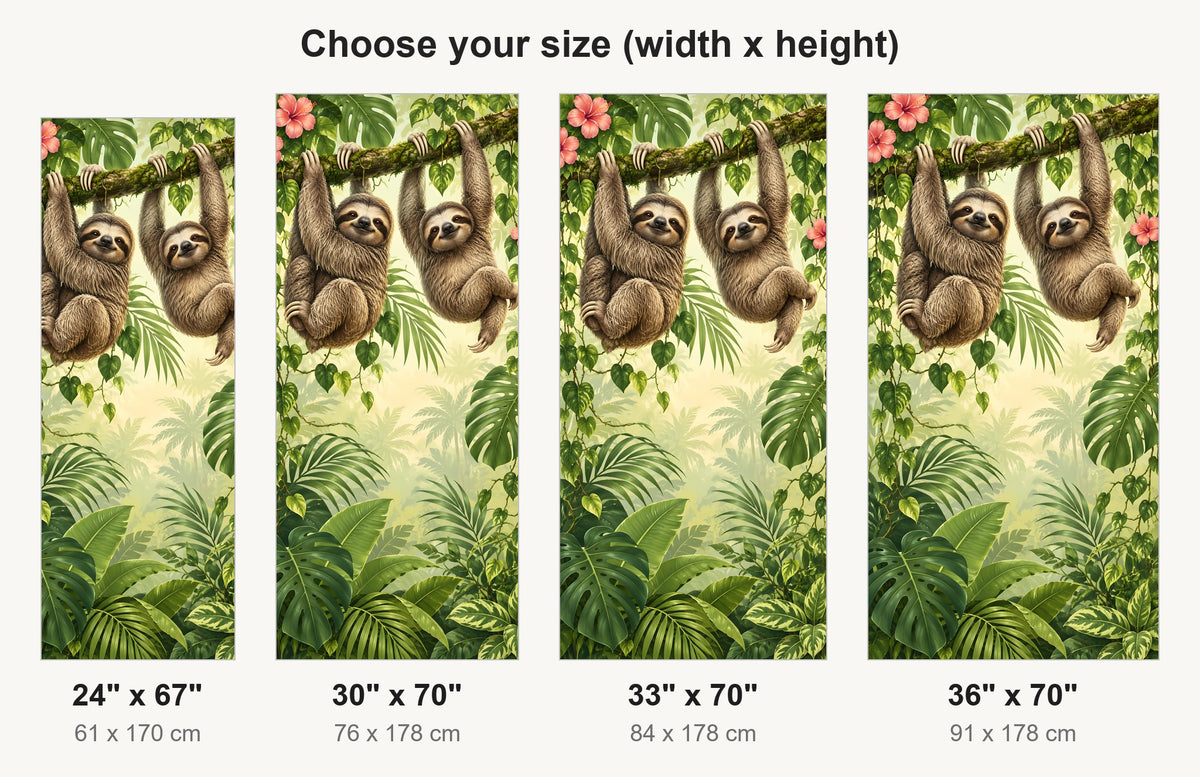 Sloths fridge wrap available sizes 24, 30, 33 and 36 inch