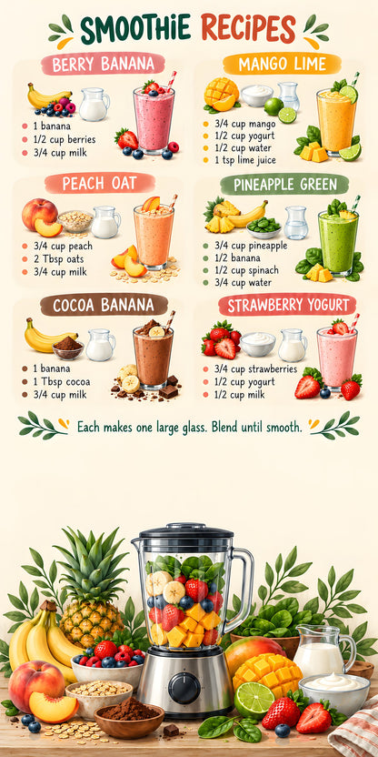 Smoothie Recipes Chart fridge wrap full design