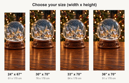 Snow Globe Village fridge wrap available sizes 24, 30, 33 and 36 inch