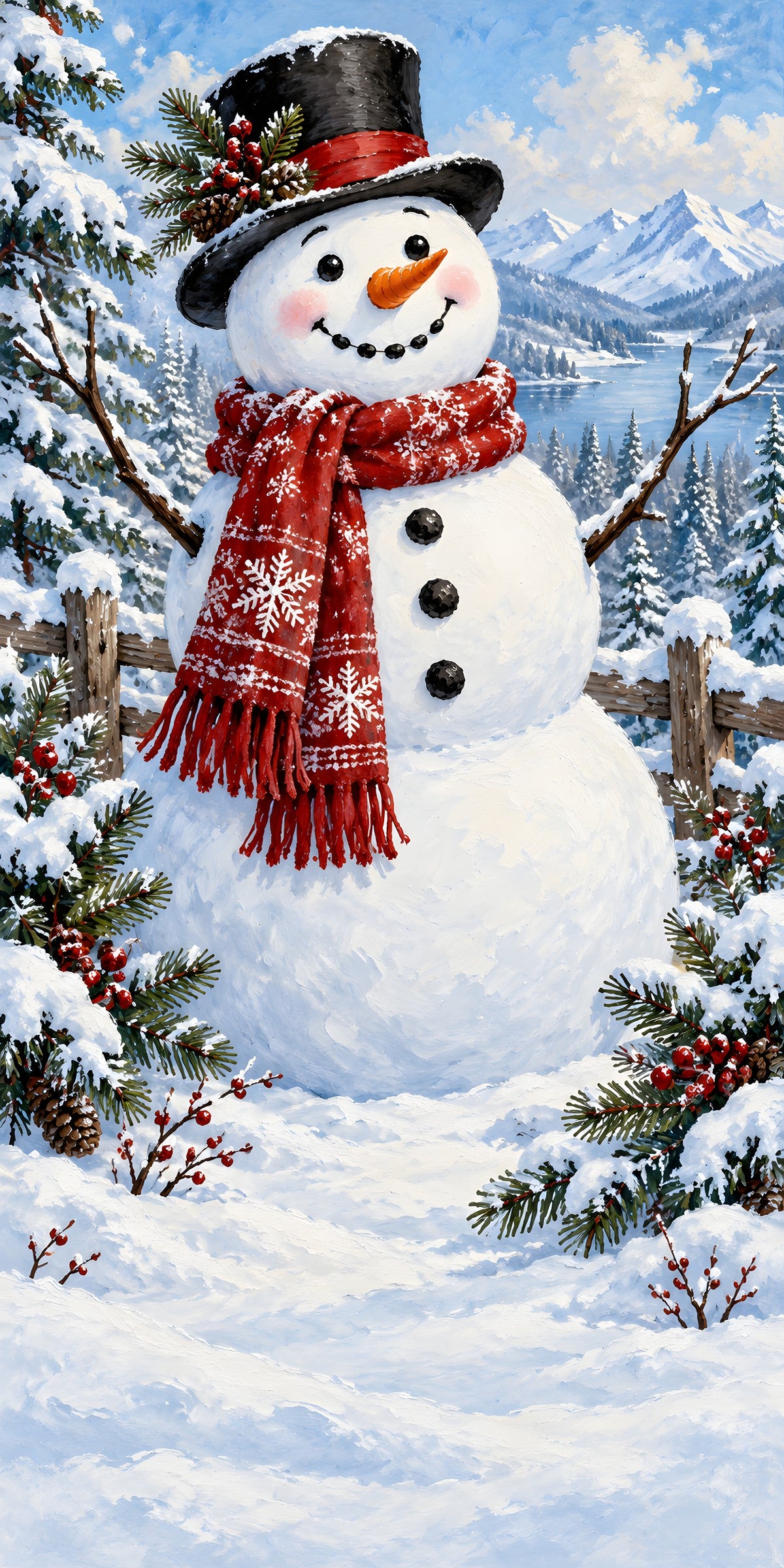 Snowman fridge wrap full design