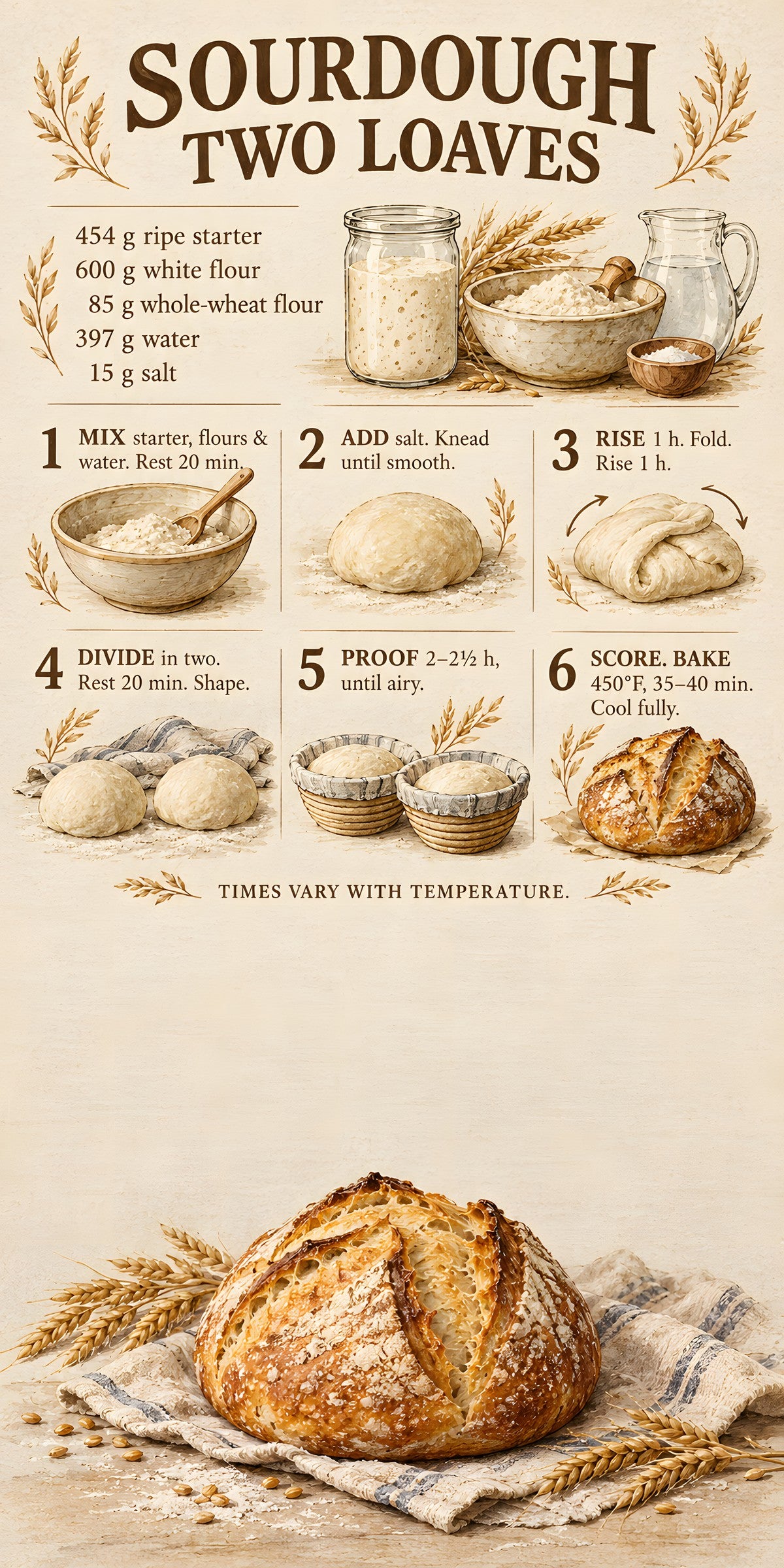 Sourdough Bread Guide fridge wrap full design