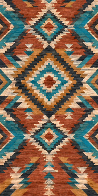 Southwestern Aztec fridge wrap full design