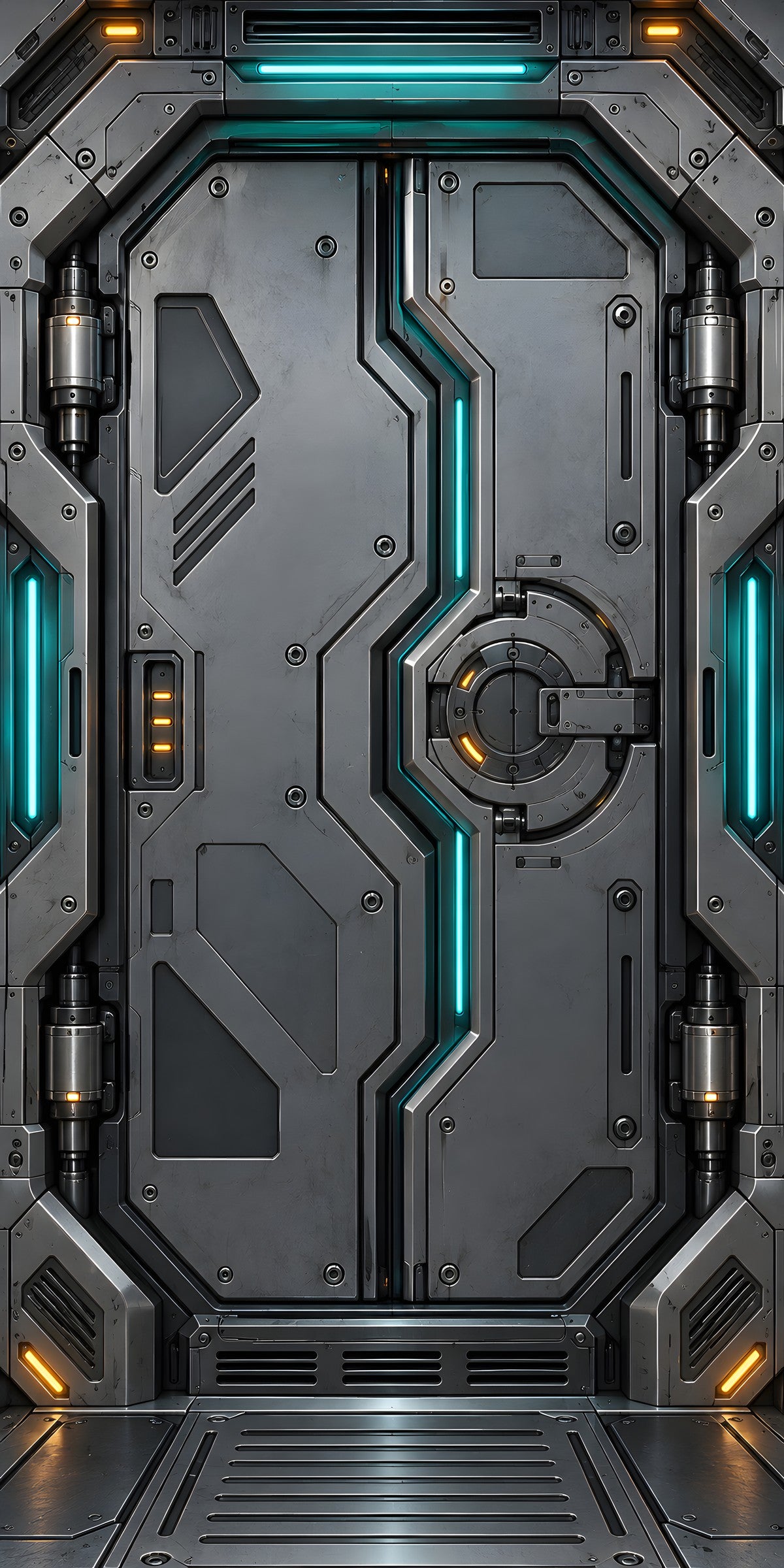 Spaceship Airlock Door fridge wrap full design