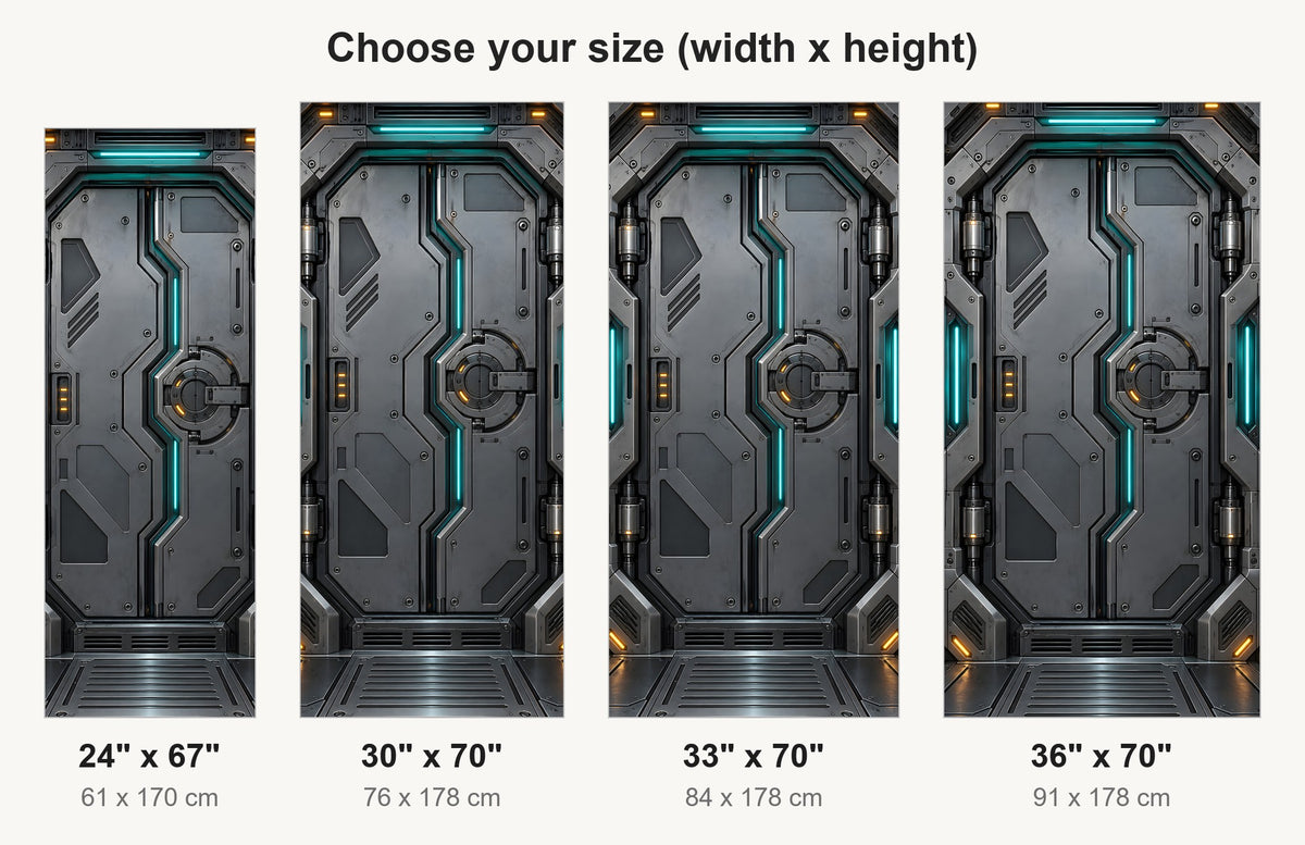 Spaceship Airlock Door fridge wrap available sizes 24, 30, 33 and 36 inch