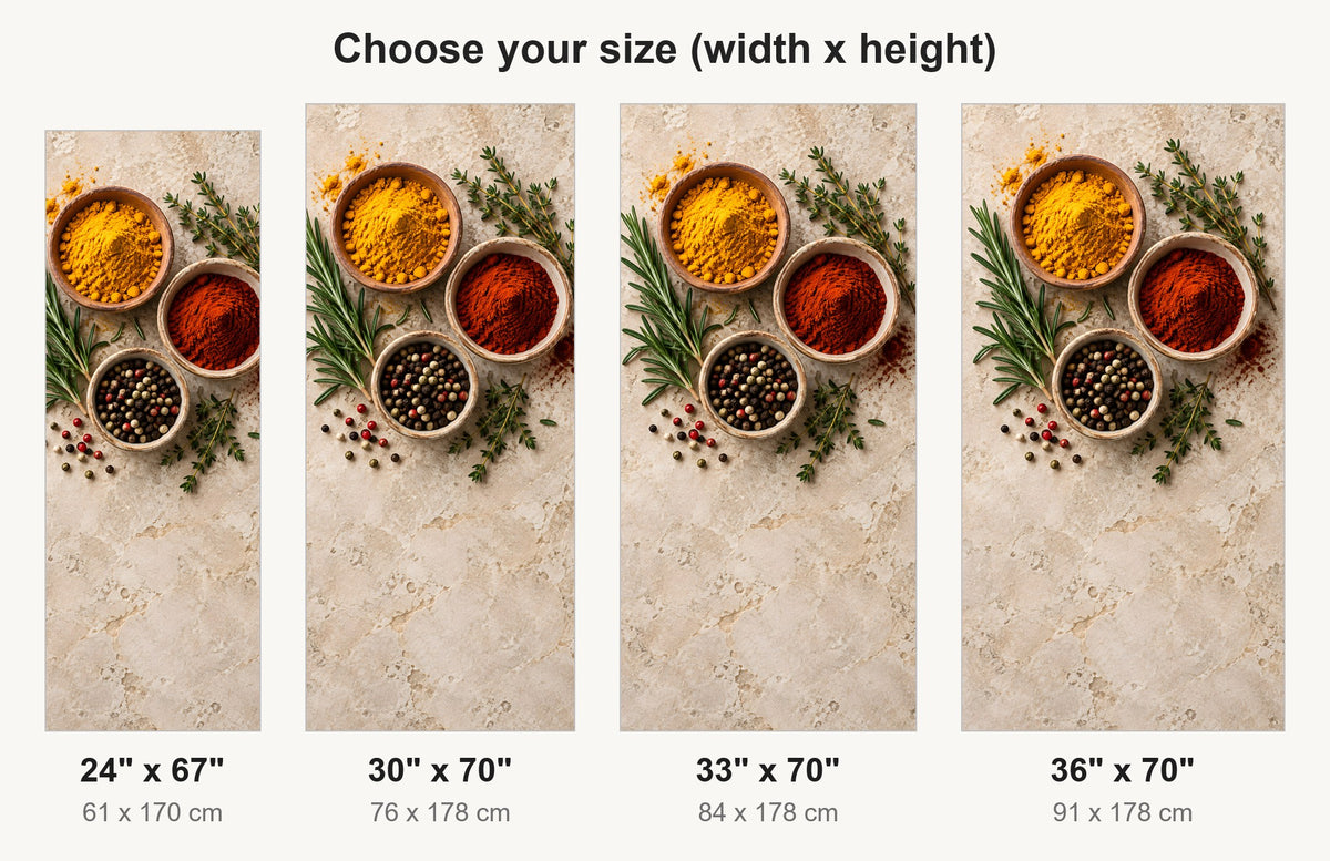 Spices & Herbs fridge wrap available sizes 24, 30, 33 and 36 inch