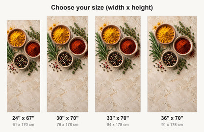 Spices & Herbs fridge wrap available sizes 24, 30, 33 and 36 inch
