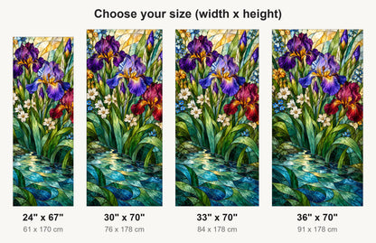 Stained Glass Flowers fridge wrap available sizes 24, 30, 33 and 36 inch