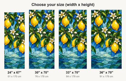 Stained Glass Lemons fridge wrap available sizes 24, 30, 33 and 36 inch