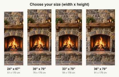 Stone Fireplace fridge wrap available sizes 24, 30, 33 and 36 inch