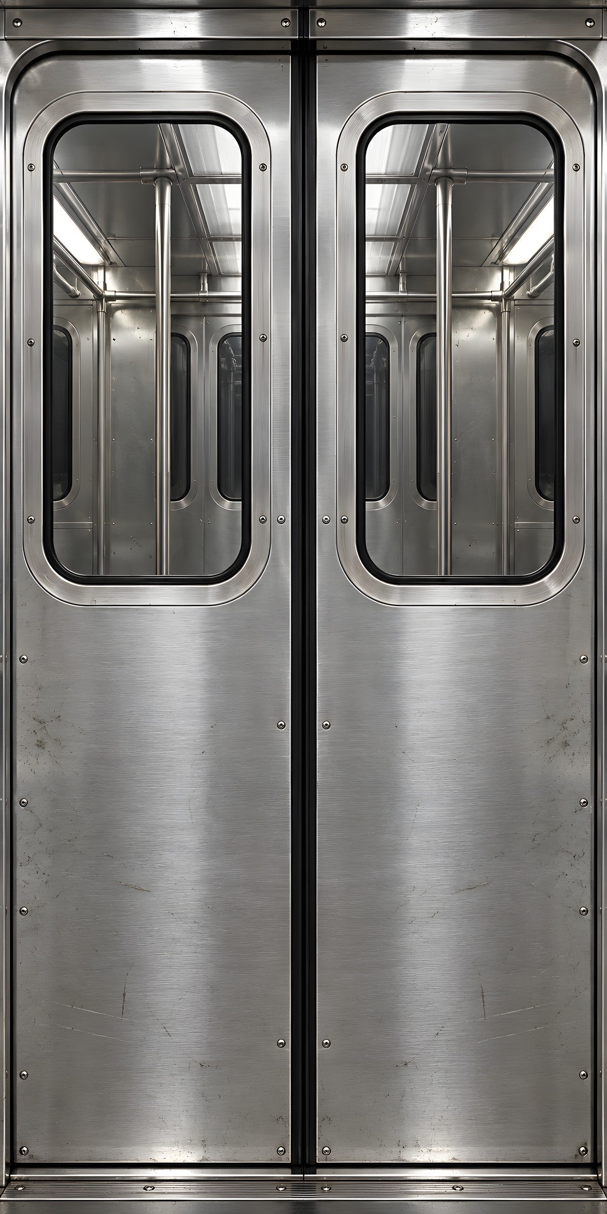 Subway Car Doors fridge wrap full design