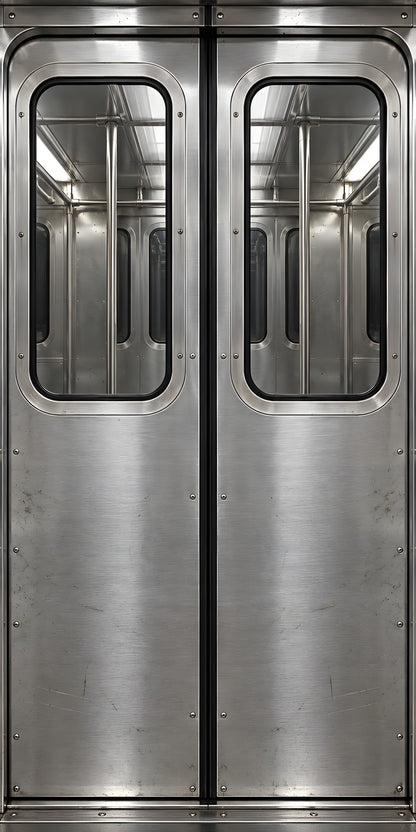 Subway Car Doors fridge wrap full design