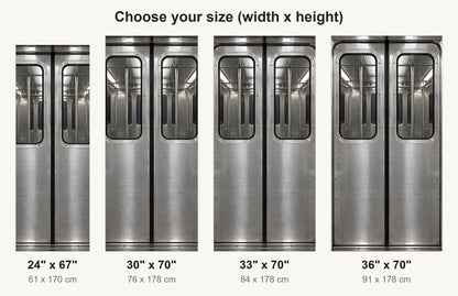 Subway Car Doors fridge wrap available sizes 24, 30, 33 and 36 inch