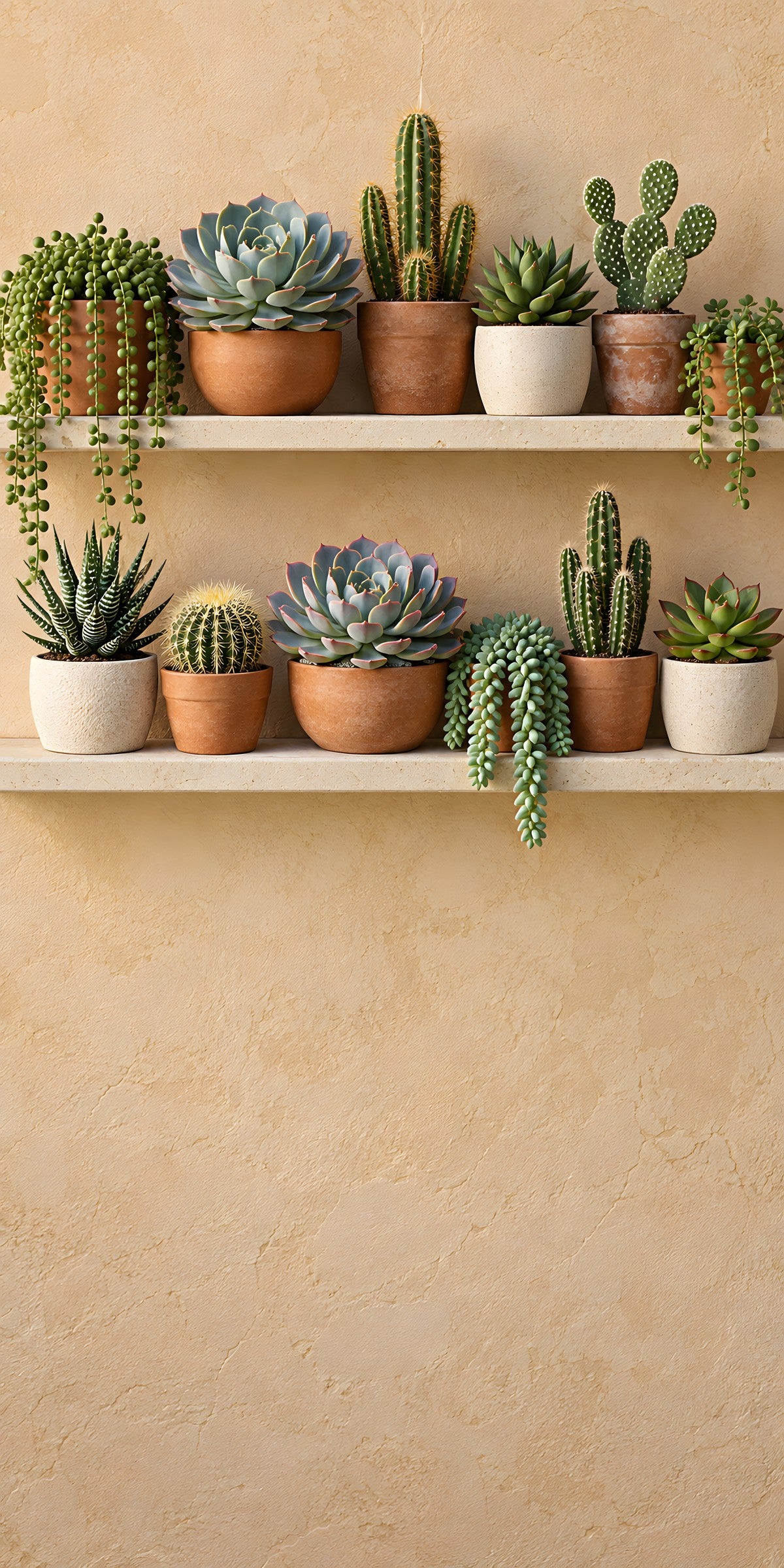 Succulent Shelves fridge wrap full design