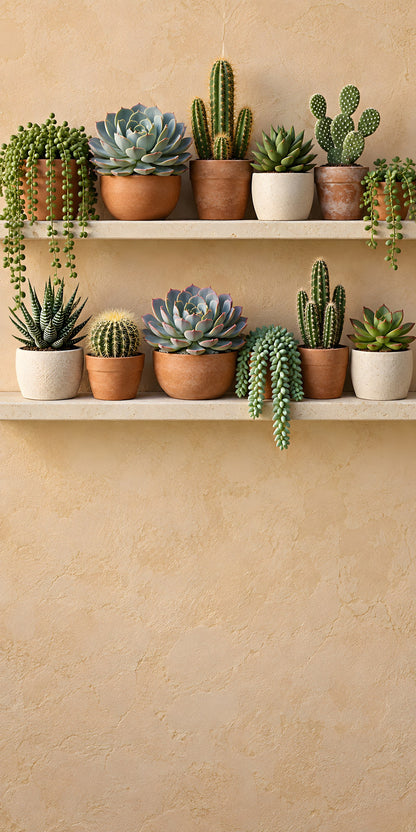Succulent Shelves fridge wrap full design