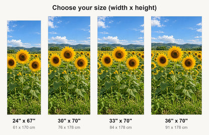 Sunflower Field fridge wrap available sizes 24, 30, 33 and 36 inch