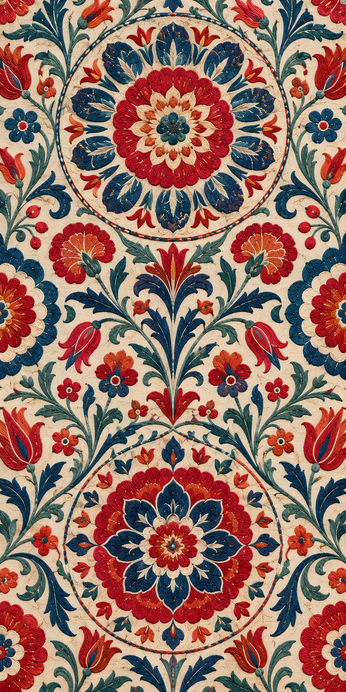 Suzani Embroidery fridge wrap full design
