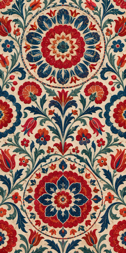 Suzani Embroidery fridge wrap full design