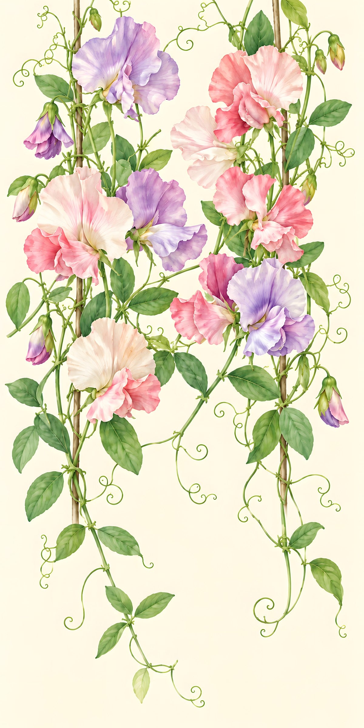 Sweet Peas fridge wrap full design