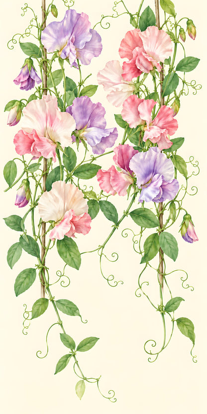 Sweet Peas fridge wrap full design