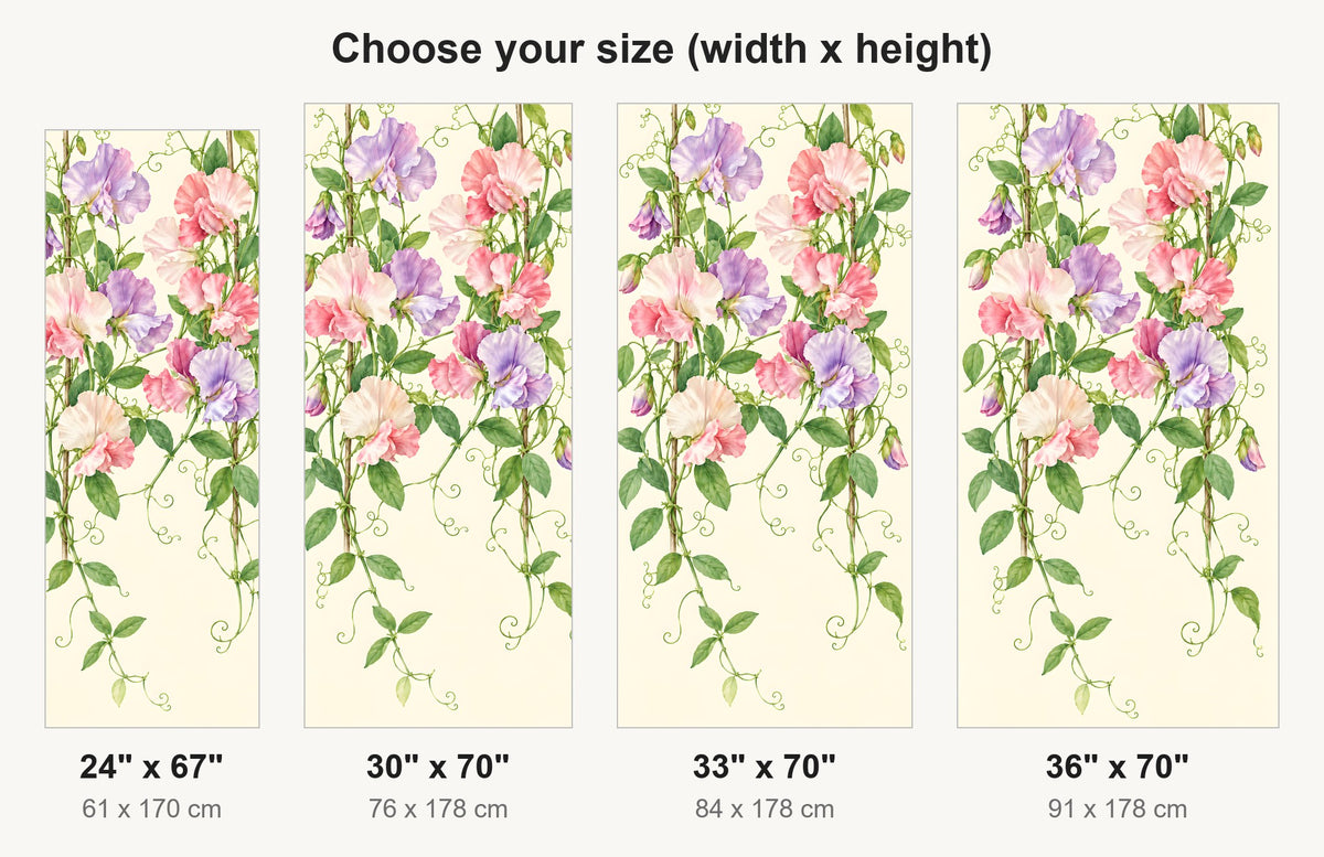Sweet Peas fridge wrap available sizes 24, 30, 33 and 36 inch