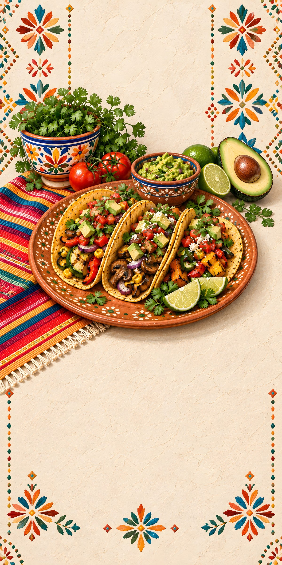Taco Fiesta fridge wrap full design