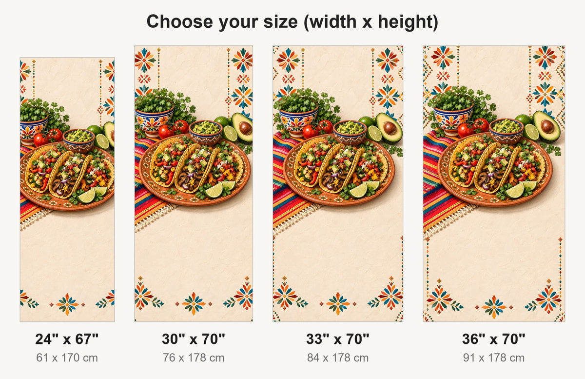 Taco Fiesta fridge wrap available sizes 24, 30, 33 and 36 inch