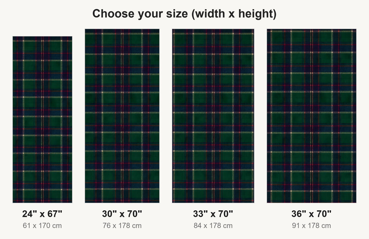 Tartan Plaid fridge wrap available sizes 24, 30, 33 and 36 inch
