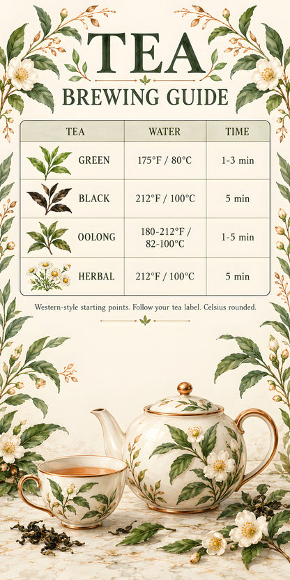 Tea Brewing Guide fridge wrap full design