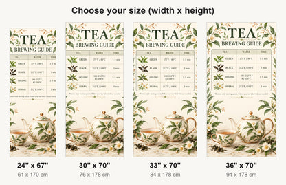 Tea Brewing Guide fridge wrap available sizes 24, 30, 33 and 36 inch