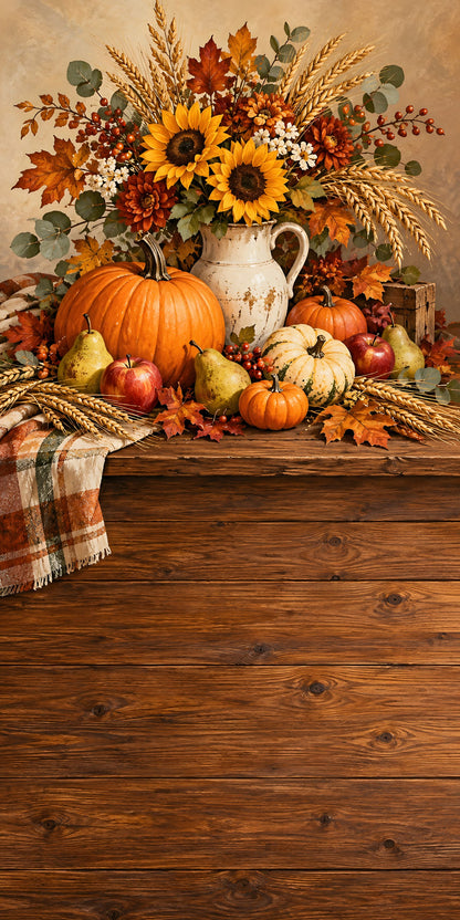 Thanksgiving Harvest fridge wrap full design