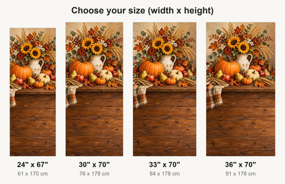 Thanksgiving Harvest fridge wrap available sizes 24, 30, 33 and 36 inch