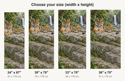 Tiger by the Waterfall fridge wrap available sizes 24, 30, 33 and 36 inch