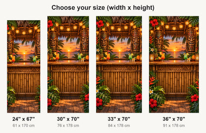 Tiki Bar fridge wrap available sizes 24, 30, 33 and 36 inch