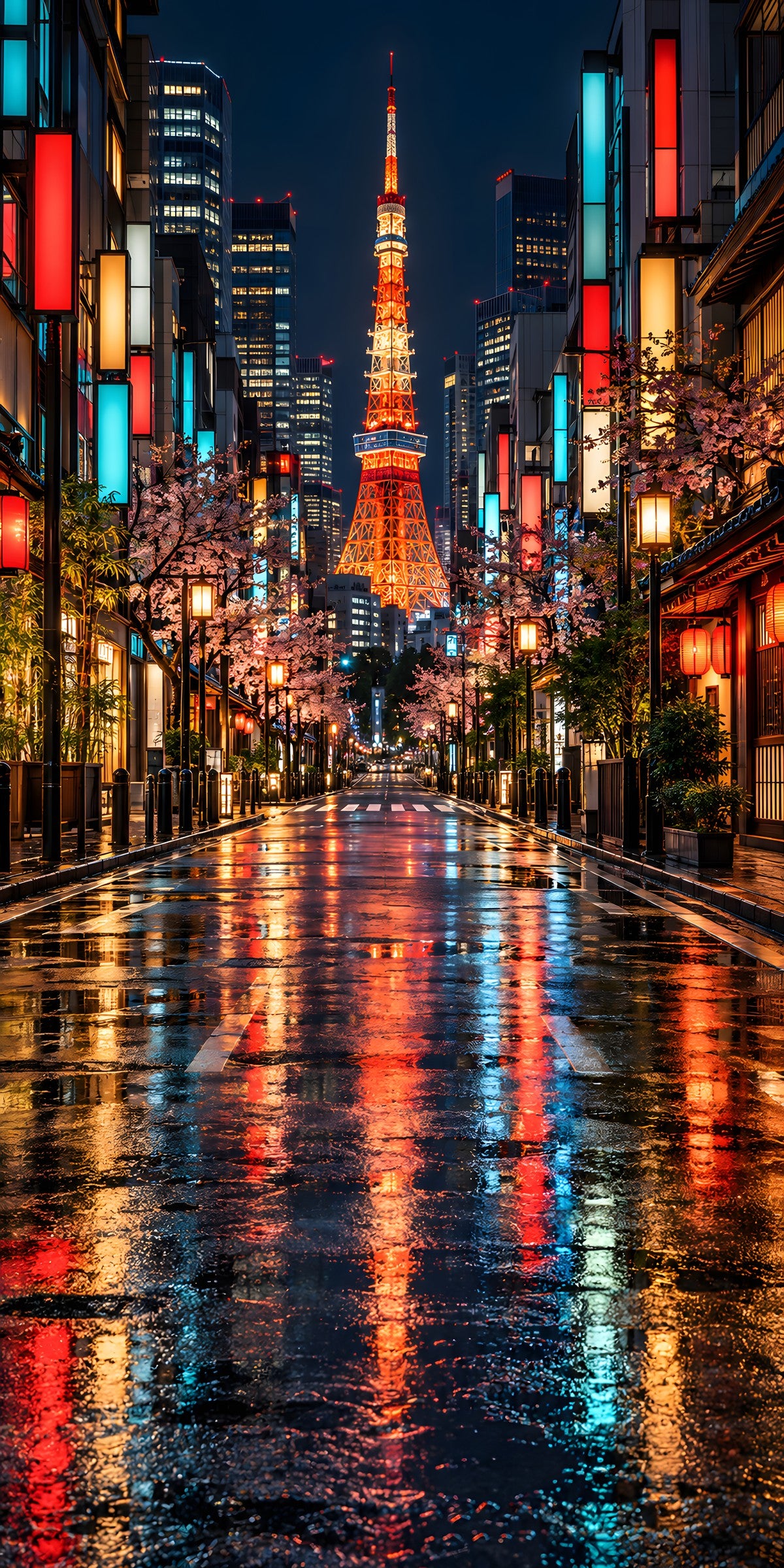 Tokyo Night fridge wrap full design