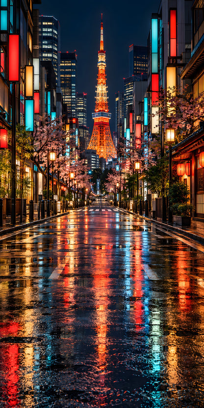 Tokyo Night fridge wrap full design