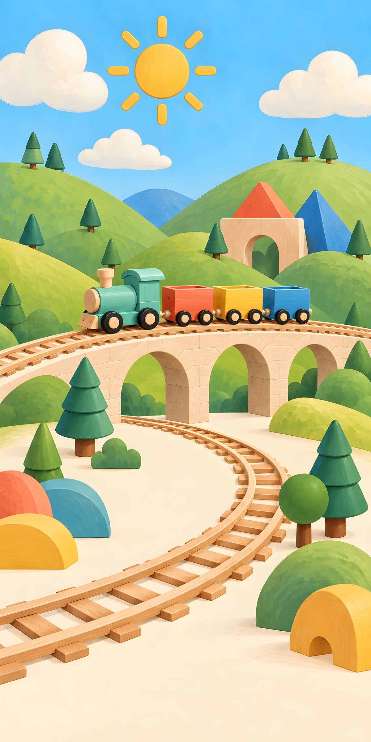 Toy Trains fridge wrap full design
