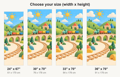 Toy Trains fridge wrap available sizes 24, 30, 33 and 36 inch