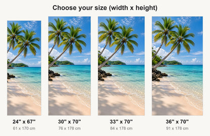Tropical Beach fridge wrap available sizes 24, 30, 33 and 36 inch