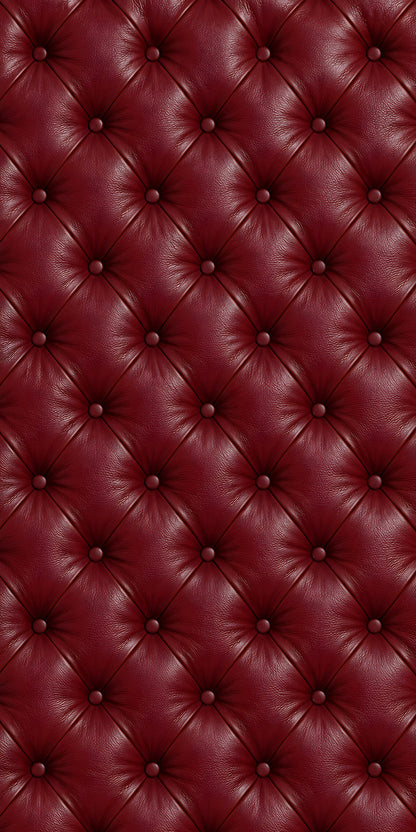 Tufted Burgundy Leather fridge wrap full design